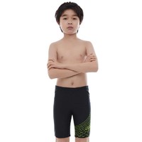 SPEEDO 速比涛 8124119543 男童及膝泳裤 黑色/绿色 130/65cm