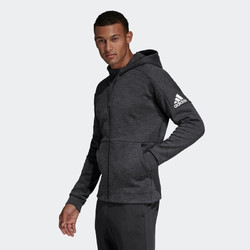 adidas 阿迪达斯 官网男装运动健身加厚针织连帽外套DU1135 黑/铁灰 A/XL