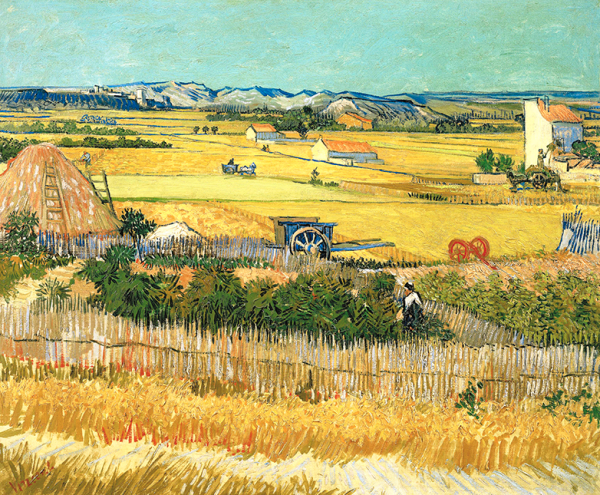 橙舍梵高丰收60x80cm油画布复古挂画