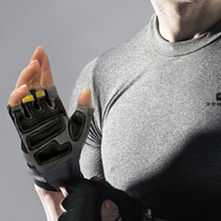 GloFit 激飞 羊皮火云掌系列 中性半指健身手套 GFST011 黑色 M