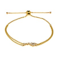 施华洛世奇 Botanical Gold Tone And Czech White Crystal Bracelet 5535790