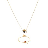 施华洛世奇 Nicest Gold Tone Dark Multi Crystal Necklace And Bracelet Set 5448916
