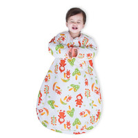 米乐鱼 旅途系列 婴儿一体保暖睡袋 蘑菇丛林 80码