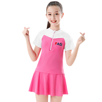 FASIBETTS 29026 女童分体裙式泳衣 粉红白 XL