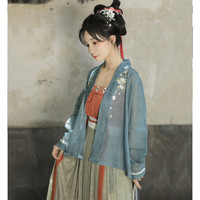 桔屿 原创汉服女宋制飞机袖吊带中国风复原古装春秋季