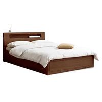 YESWOOD 源氏木语 Seattle/西雅图系列 H90B38 实木夜光床 胡桃色 135*200cm 高铺斜靠版 箱体款