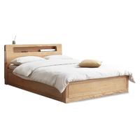 YESWOOD 源氏木语 Seattle/西雅图系列 Y90B39 实木夜光床 原木色 135*200cm 低铺斜靠版 箱体款