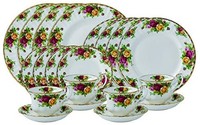 Royal Albert 皇家阿尔伯特 老镇玫瑰系列 骨瓷茶杯餐盘20件套装