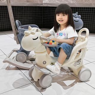 宾美 多功能三合一儿童摇摇马木马滑行车1-6岁宝宝婴儿玩具车溜溜车玩具新年礼物