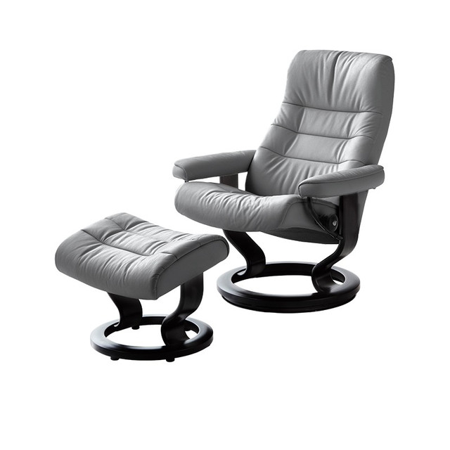 STRESSLESS 思特莱斯 舒适椅北欧单人沙发椅挪威躺  莫兰迪灰&木底座