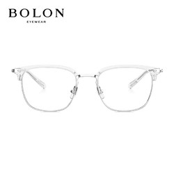 BOLON 暴龙 光学镜王俊凯同款男女镜框金属商务眼镜架学生情人节礼物 BJ6071 B90-透明/银色