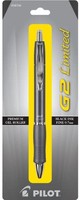PILOT 百乐 G2 限量可填充和可伸缩滚珠啫哩笔,细笔尖,灰色笔杆,黑色墨水,单支笔(31536)
