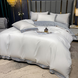 firs杉杉纯色水洗磨毛四件套床上用品亲肤裸睡床单简约床单被套床上