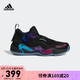adidas 阿迪达斯 官网米切尔3代 GCA男子篮球鞋GV7266 黑/浅紫 42(260mm)