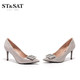 ST&SAT 星期六 新款优雅细高跟鞋女细跟尖头浅口单鞋SS01111065