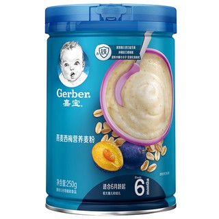 PLUS会员、亲子会员：Gerber 嘉宝 婴儿辅食西梅麦粉 250g