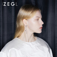 ZENGLIU ZEGL设计师雪花耳环女2021年新款耳钉925银针不对称流苏秋冬耳饰