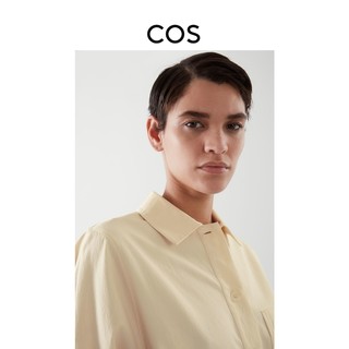 COS女装 休闲版型半门襟贴袋衬衫米黄色2022春季新品1057975002
