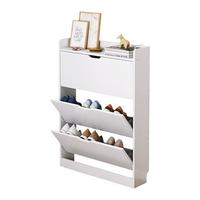 MIHAO 米昊 多功能翻斗鞋柜 暖白色 50*17*110cm 三门踢脚线款