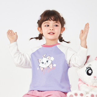 balabala 巴拉巴拉 208321100013-00471 女童长袖印花T恤 玛丽猫IP款 紫白色调 120cm