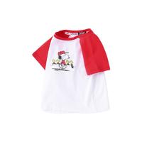 SNOOPY 史努比 JJFZ014T 儿童短袖T恤 红色 130cm