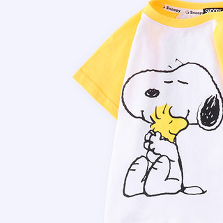 SNOOPY 史努比 JJFZ014T 儿童短袖T恤 黄色 130cm