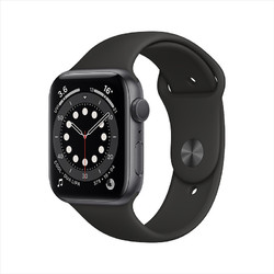 Apple 苹果 Watch Series 6 GPS款 44毫米深空灰色铝金属表壳 黑色运动型表带 M00H3CH/A