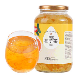 福事多蜂蜜柚子茶1kg泡水喝的韩式果茶批发奶茶果酱冲饮量贩饮料