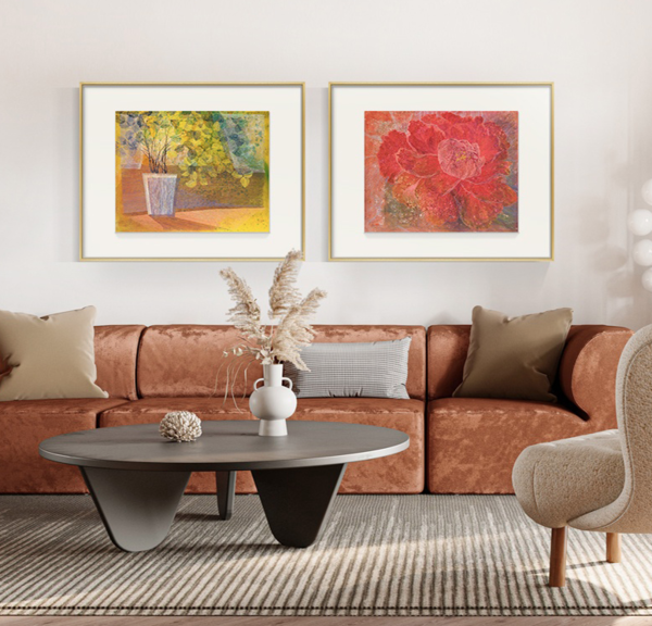 现代装饰画_橙舍 陈舜芝《阳光请进》装裱60x80cm 油画布 鎏金框多少