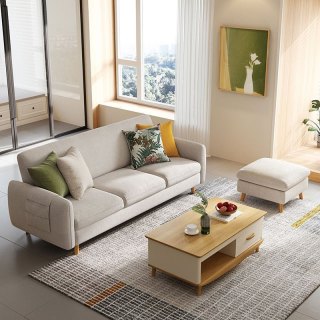 林氏木业1012现代简约可折叠沙发床三人位超级款