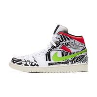 AIR JORDAN 正代系列 Air Jordan 1 Mid 男子篮球鞋 554724-119 白色/黑色/绿色 42.5