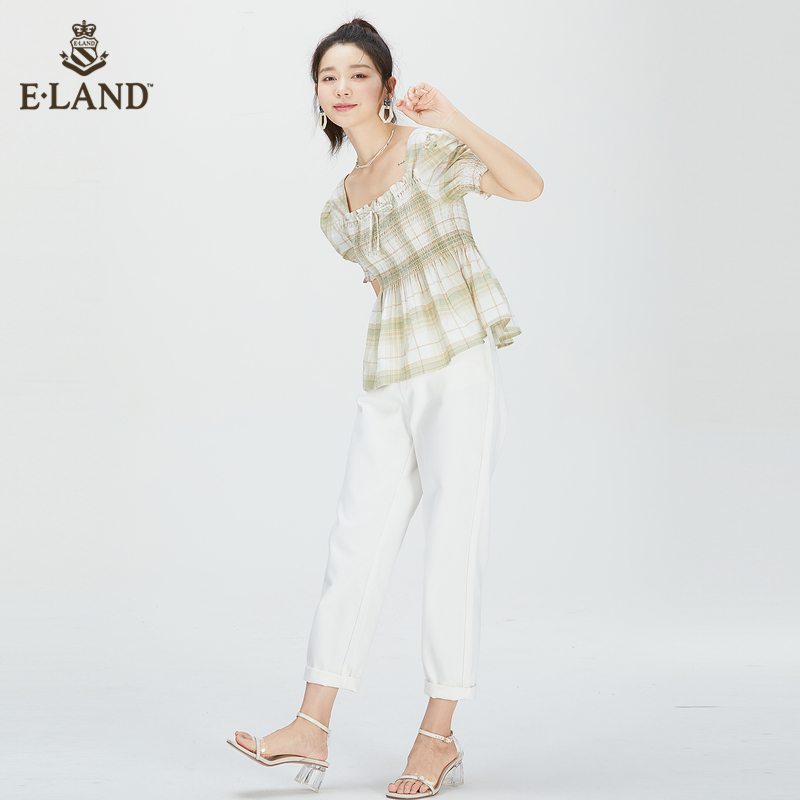 E·LAND 衣恋 女士方领衬衫 EEBWB24W3C