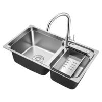 VATTI 华帝 厨房不锈钢水槽 拉伸双槽洗菜盆洗碗盆水池 H-A2012(77)-C.1
