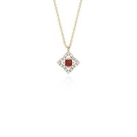 Blue Nile 女士小巧红宝石和钻石花卉项链 58039