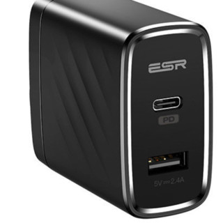 ESR 亿色 EC3C 手机充电器 USB-A/Type-C 30W 黑色