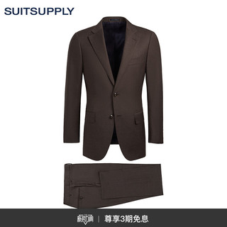 SUITSUPPLY Lazio棕色羊毛修身商务休闲男士西装套装