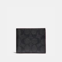 COACH 蔻驰 Outlet Compact Id Wallet In Signature Canvas