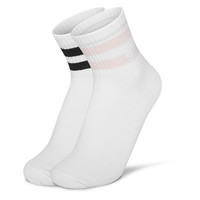 SKECHERS 斯凯奇 女子运动袜 L319W112 浅粉色/深黑色 22-24 2双