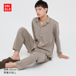 UNIQLO 优衣库 男装 AIRism棉混纺睡衣(长袖套装凉感) 439593