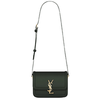 SAINT LAURENT 圣罗兰 SOLFERINO系列 BOX 女士小号皮革肩背包 6343060SX0W3045 暗绿色
