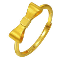 China Gold 中国黄金 ZGHJA020207 蝴蝶结活口足金戒指 2.3g