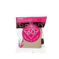 HARIO V60系列 VCF-01-100M 手冲咖啡滤纸 100枚/袋 淡黄原木色