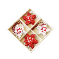 耐辉顿 圣诞木质小挂件 方盒五角星款 12只装