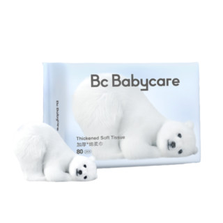 88VIP：babycare 小熊巾干湿两用洗脸巾80抽*4包加厚擦脸非棉柔巾非湿巾 1件装