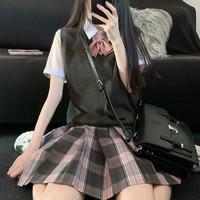 栗子猪 JK制服 暗恋/初恋 粉色蓝色双子格裙 45cm