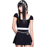 SPEEDO 速比涛 灵感胶囊系列 女子连体裙式泳衣 8139703503 黑色/白色 XL