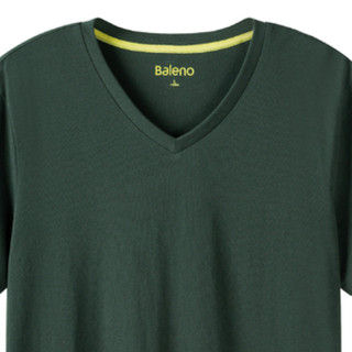 Baleno 班尼路 男士V领短袖T恤 88802702 深墨绿 XXL