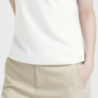 lativ 诚衣 女士V领短袖T恤 52123 白色 XL