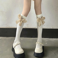 夜间教习室 JK小腿袜 蝴蝶结中筒袜