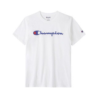 Champion 男女款圆领短袖T恤 GT23H-Y06794 白色蓝logo S